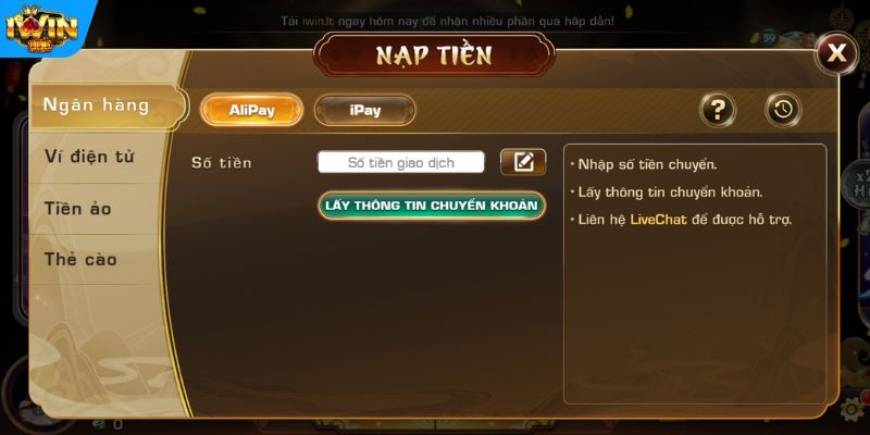 Câu hỏi về quy trình nạp rút tiền IWIN