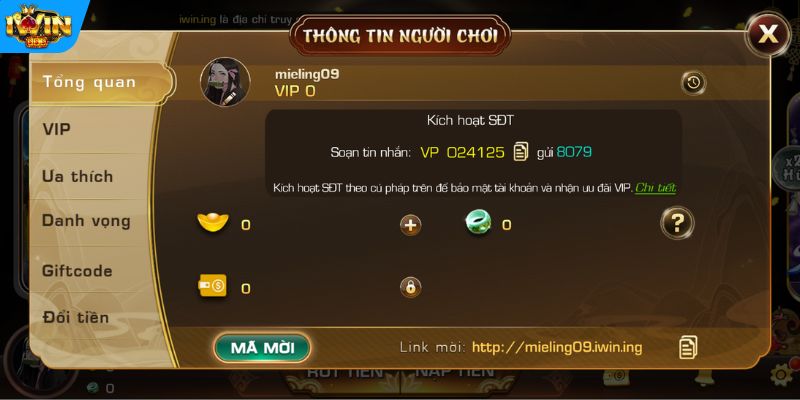 Cách kích hoạt bảo mật sau khi đăng nhập vào IWIN thành công